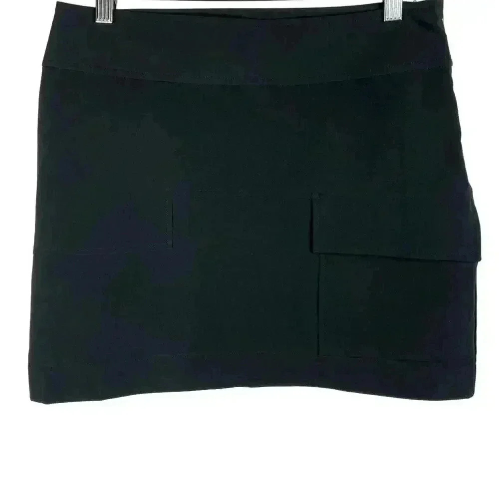 Title Nine Skirt Sz 6 Pockets Outdoor Zip Up Cargo MINI Black